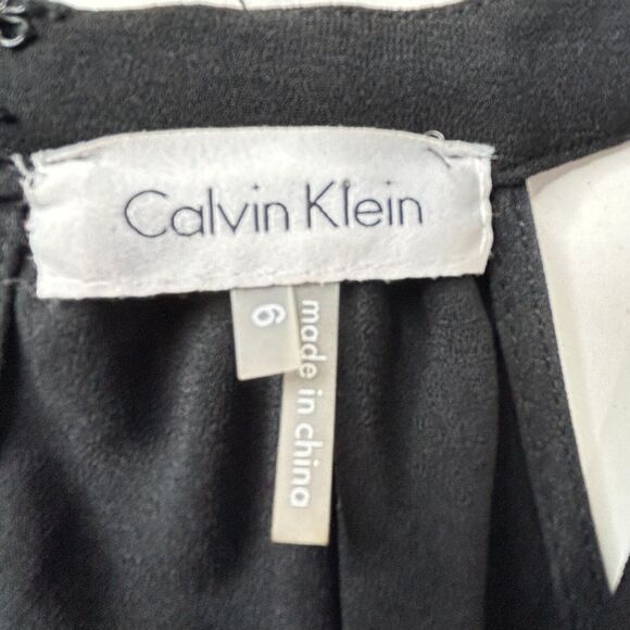 Calvin Klein Sleeveless Gold Neck Chain Halter Cocktail A-Line Dress Women's 6 - Picture 2 of 8